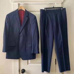 Michael Kors Men’s Navy Pinstripe Suit - 40R jacket 33R Trouser